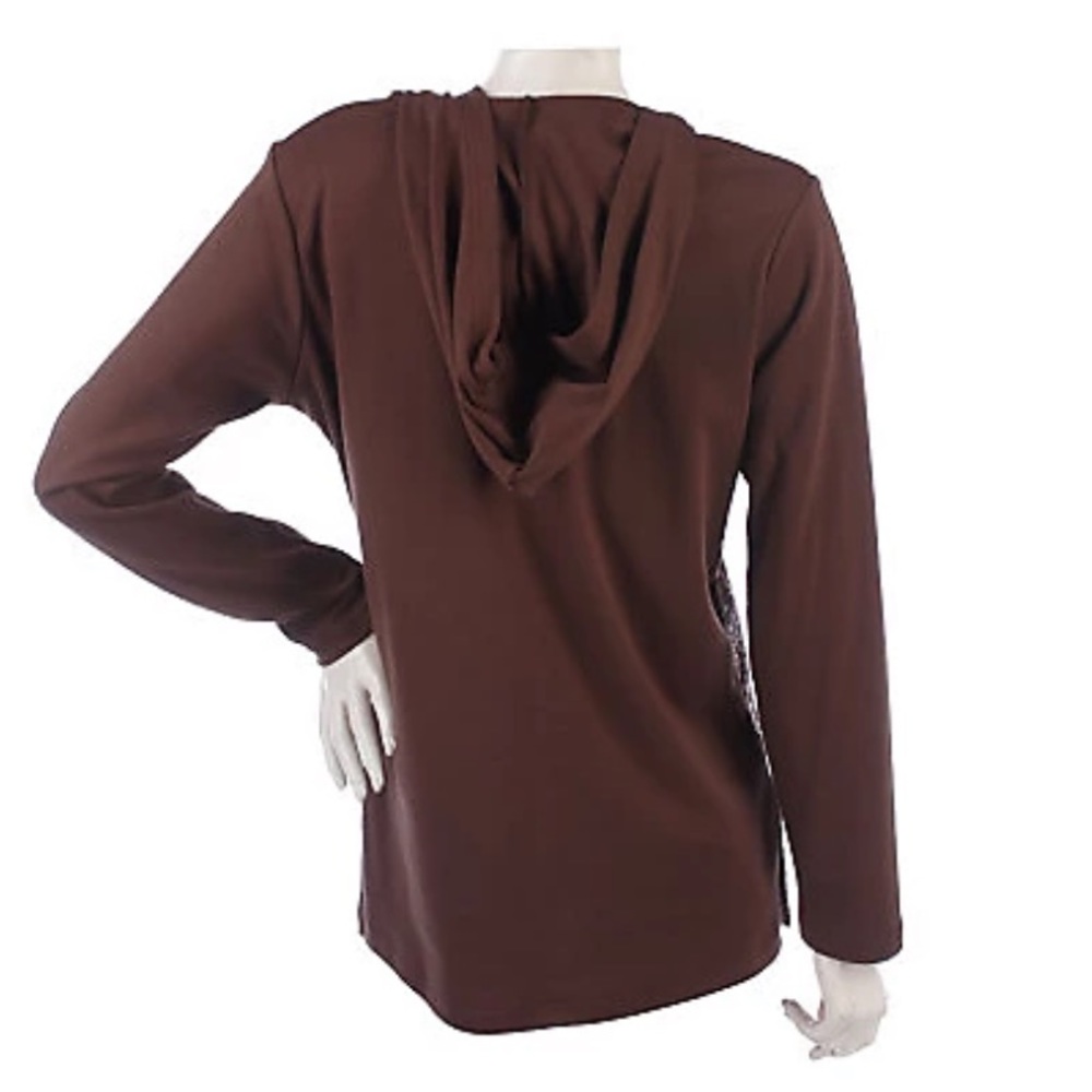 Quacker Factory Sequin Front Long Sleeve Hoodie S… - image 7